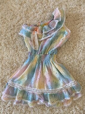 Temptation Positano Colorado Pastel Eyelet Ruffle Dress